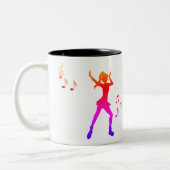 Tasse 2 Couleurs Fille danser avec musique Notes - Cool K-Pop (Gauche)