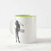 Tasse 2 Couleurs Fille de cercle de danse polynésienne ; Cool (Devant gauche)