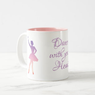 Tasse 2 Couleurs Fille de danseuse de ballerine, ombre rose pourpre