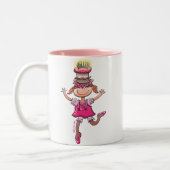 Tasse 2 Couleurs Fille de joyeux anniversaire (Gauche)