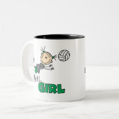 Tasse 2 Couleurs Fille de volleyball (Devant gauche)