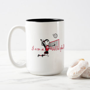 Tasse 2 Couleurs Fille de Volleyball Personnalisée