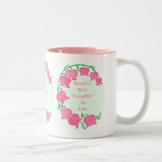 Tasse 2 Couleurs Fille des Tulipes roses en droit (Droit)