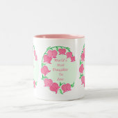 Tasse 2 Couleurs Fille des Tulipes roses en droit (Centre)