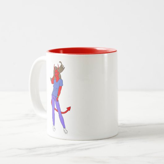 Tasse 2 Couleurs fille diable (Devant gauche)