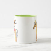 Tasse 2 Couleurs Fille équestre verte (Centre)