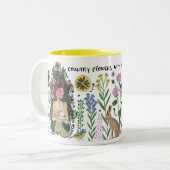 Tasse 2 Couleurs Fille Fleur Animal | Musique (Devant gauche)