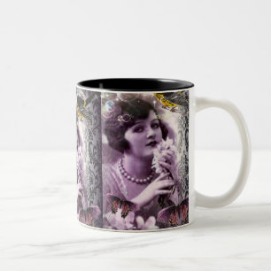 Tasse 2 Couleurs Fille gatsby d'aileron d'art déco vintage de