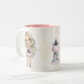 Tasse 2 Couleurs Fille Harlequin de Carnaval (Devant gauche)