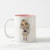 Tasse 2 Couleurs Fille Harlequin de Carnaval (Gauche)