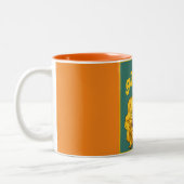 Tasse 2 Couleurs Fille Jaune branchée Belle Mug. Café à deux tons (Gauche)