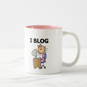 Tasse 2 Couleurs Fille Je Blogue des t-shirts et Cadeaux