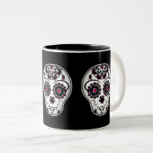 Tasse 2 Couleurs Fille jour du crâne de sucre mort (Devant droit)