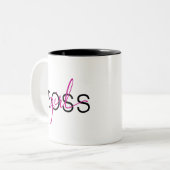 Tasse 2 Couleurs Fille Patron Rose Chaud (Devant gauche)
