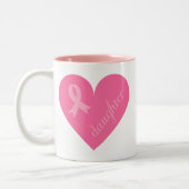 Tasse 2 Couleurs Fille rose de coeur de ruban (Gauche)