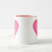 Tasse 2 Couleurs Fille rose de coeur de ruban (Centre)