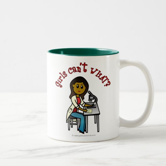 Tasse 2 Couleurs Fille scientifique noire (Droit)