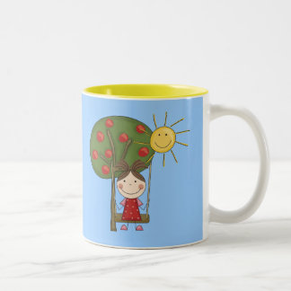 Tasse 2 Couleurs Fille sur le T-shirts et les cadeaux d'oscillation
