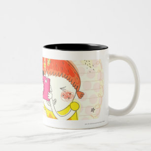 Tasse 2 Couleurs Fille tenant l'appareil-photo, cliquant sur