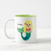 Tasse 2 Couleurs Filles blondes personnalisées de sirène (Gauche)