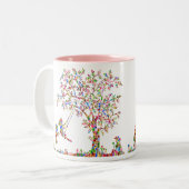 Tasse 2 Couleurs Filles jouant sur balançoire (Devant gauche)