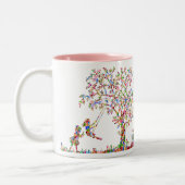 Tasse 2 Couleurs Filles jouant sur balançoire (Gauche)