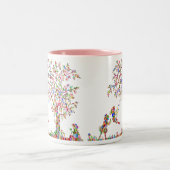 Tasse 2 Couleurs Filles jouant sur balançoire (Centre)