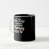 Tasse 2 Couleurs filles voyage moins cher (Devant gauche)