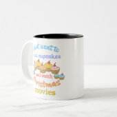 Tasse 2 Couleurs Films de Noël et Cupcakes (Devant gauche)