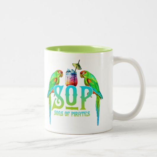 Tasse 2 Couleurs Fils De Perroquet De Pirates (Droit)
