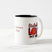 Tasse 2 Couleurs Firefighter Aime mon héros (Devant droit)