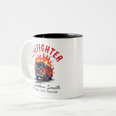 Tasse 2 Couleurs Firefighter Firetruck on Fire Rescue (Devant gauche)