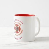 Tasse 2 Couleurs Fireman Croix VVV Personnalisé (Devant droit)