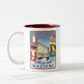 Tasse 2 Couleurs Firenze Nazioni Affiche de voyage (Gauche)