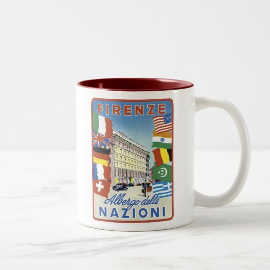 Tasse 2 Couleurs Firenze Nazioni Affiche de voyage (Droit)