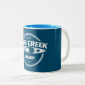 Tasse 2 Couleurs Fish Creek Oregon Kayak (Devant droit)