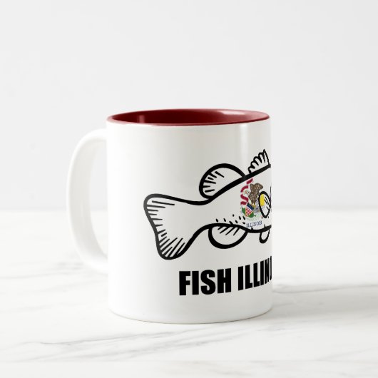 Tasse 2 Couleurs Fish Illinois Bass (Devant gauche)