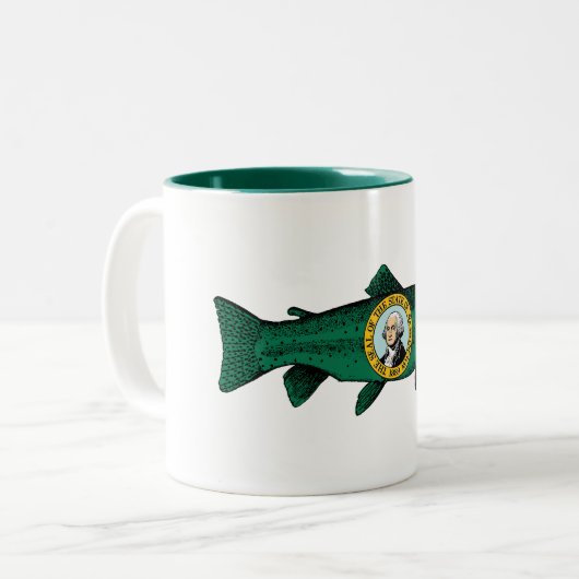 Tasse 2 Couleurs Fish Washington State Truth (Devant gauche)