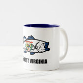 Tasse 2 Couleurs Fish West Virginia (Devant droit)