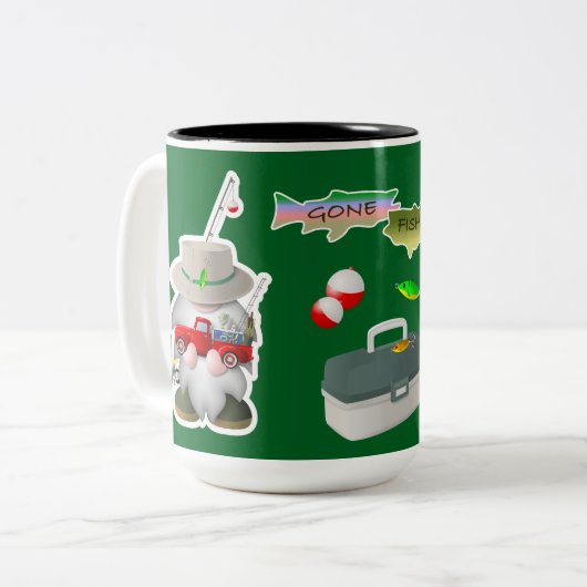 Tasse 2 Couleurs Fishing Gnome with Little Red Truck (Devant gauche)