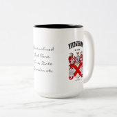 Tasse 2 Couleurs Fitzgerald Family Crest, Traduction & Significatio (Devant droit)