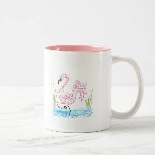 Tasse 2 Couleurs Flamant Rose #13 (Droit)