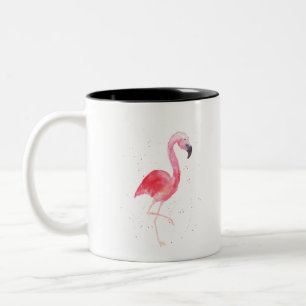Tasse 2 Couleurs Flamant rose aquarelle