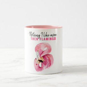 Tasse 2 Couleurs Flamant rose d'aquarelle rose exotique moderne Cad