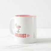 Tasse 2 Couleurs Flamant rose drôle (Devant gauche)