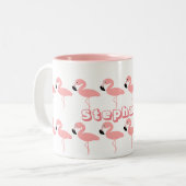 Tasse 2 Couleurs Flamant rose personnalisé (Devant gauche)