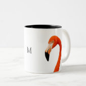 Tasse 2 Couleurs Flamant rose rose et monogramme (Devant droit)