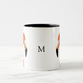Tasse 2 Couleurs Flamant rose rose et monogramme (Centre)