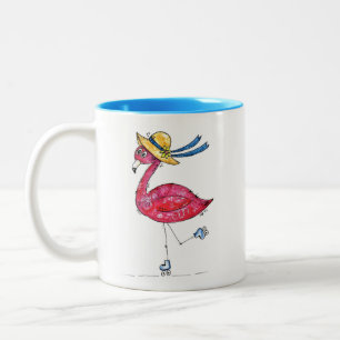 Tasse 2 Couleurs Flamant rose rose mignon et capricieux sur les pat