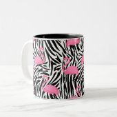 Tasse 2 Couleurs Flamant rose Zebra Imprimer Été (Devant gauche)